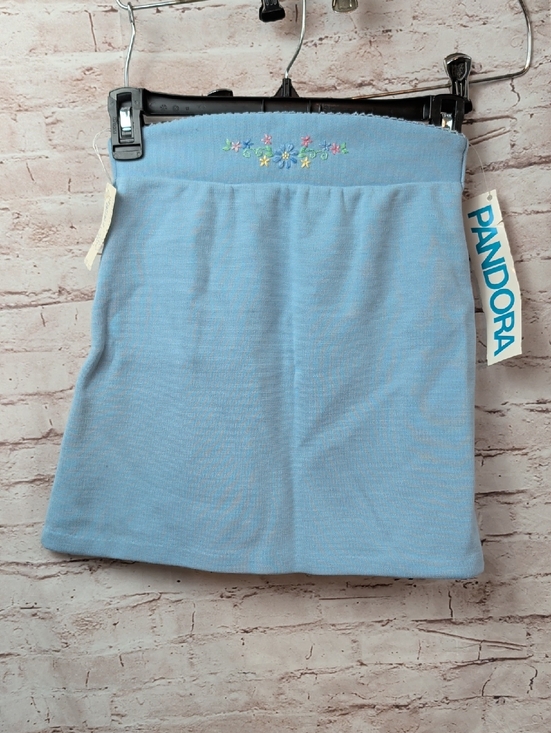 Pandora Other - Pandora Vintage Light Blue Knit Skirt with Floral Embroidery 6x Nwt